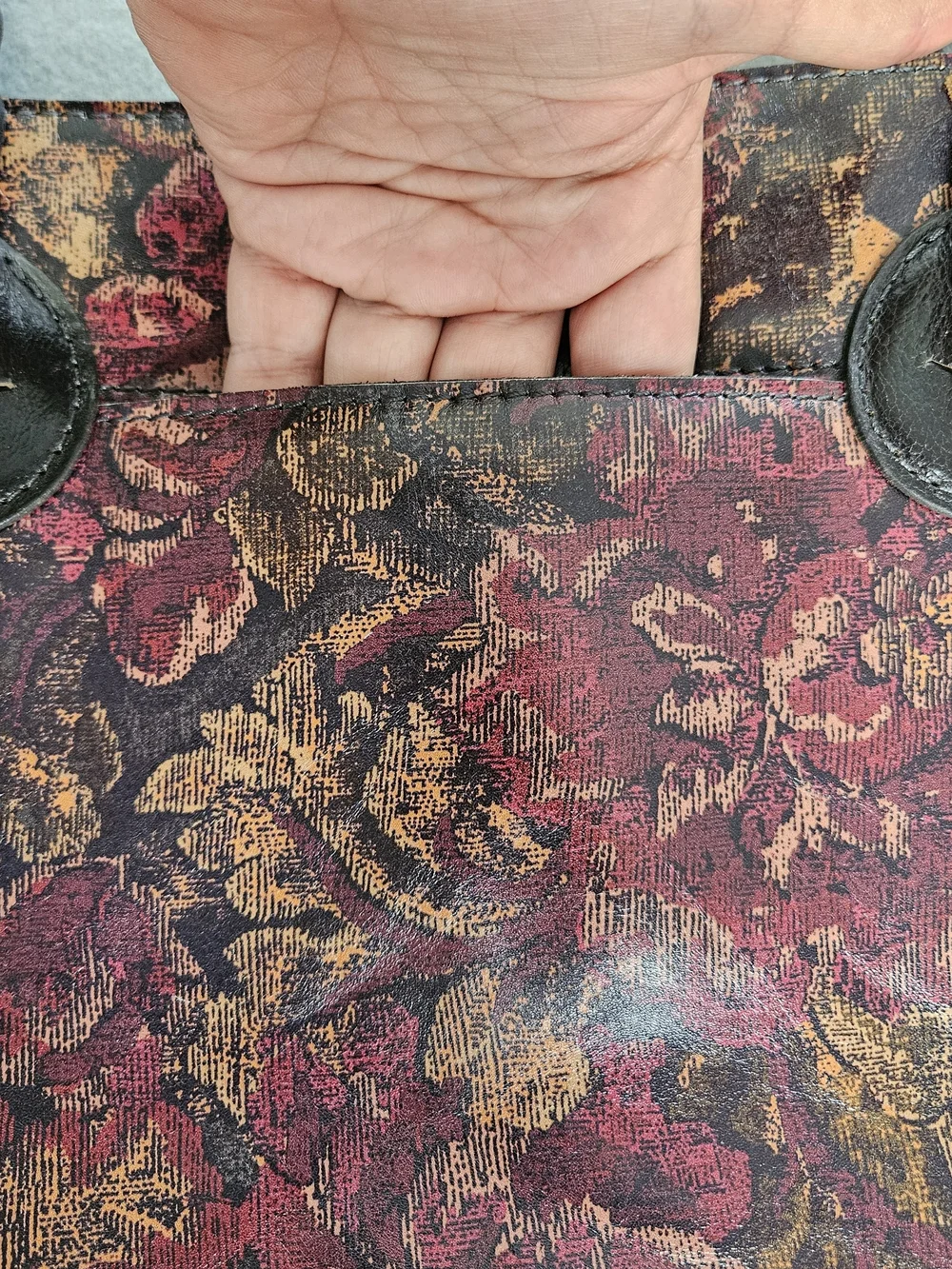Patricia Nash Fall Tapestry Floral Leather Tote Bag